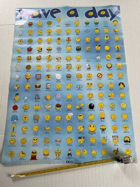 Retro Have a Day Poster College Collection Humor Art Smiley Faces Memes 24x36
